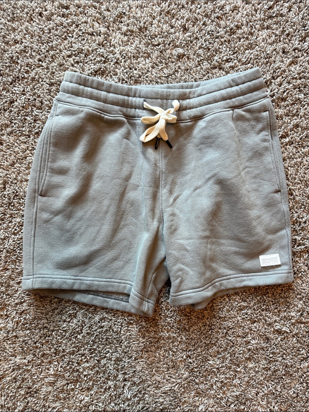 Hollister Light Gray 5” Athletic Shorts with Drawstring